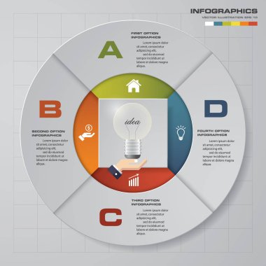 Soyut 4 adımda infographis öğeler. Vektör çizim.