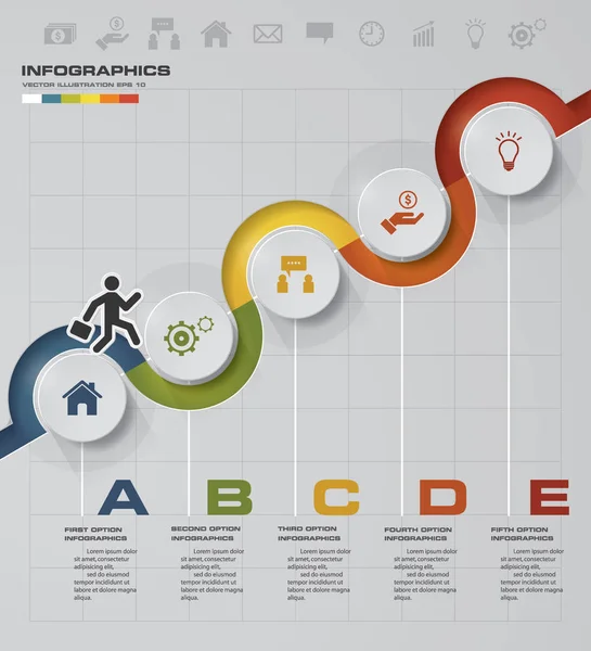 Иллюстрация к инфографике "5 шагов" — стоковый вектор