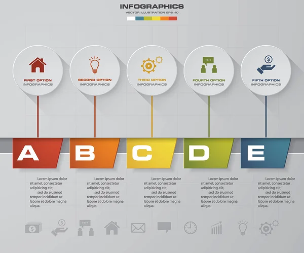 Simple & Editable 5 Steps chart diagrams template / graphic or website layout . — стоковый вектор