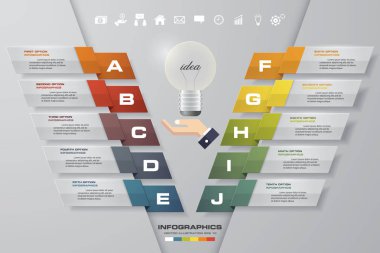 zaman çizelgesi kullanım Infographic/sunum için 10 seçenekleri soyut. 