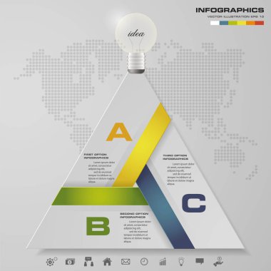 Soyut 3 adımda modern grafik infographics öğeleri. Vektör çizim.