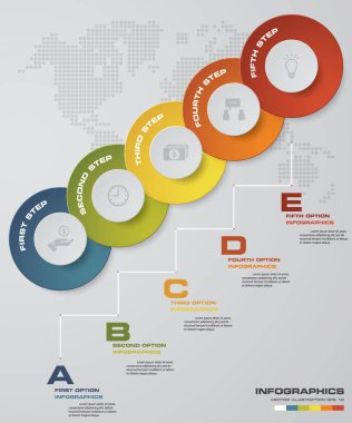 5 seçeneği zaman çizelgesi kullanım Infographic/sunum için soyut.