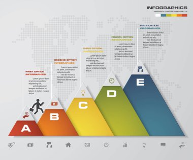 5 seçeneği zaman çizelgesi kullanım Infographic/sunum için soyut.
