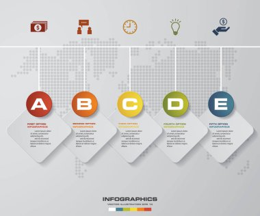 5 seçeneği zaman çizelgesi kullanım Infographic/sunum için soyut.