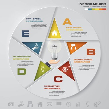 Soyut 5 adım sunu şablonu. Eps10
