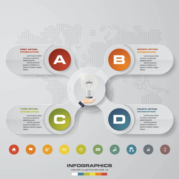 Infographie Illustration vectorielle du modèle d'entreprise en 4 étapes . — Image vectorielle