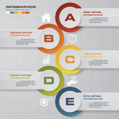 5 adım sunu şablonu. 5 adım zaman çizelgesi sunu şablonu.