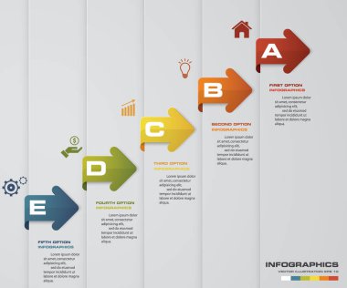 5 adım sunu şablonu. 5 adım zaman çizelgesi sunu şablonu.