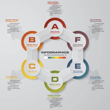 Modern 6 adımda işlemi. Basit ve düzenlenebilir tasarım öğesi soyut. Eps10.