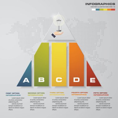 5 adım piramit her düzeyde metin için boş alan ile. infographics, sunuları veya reklam.