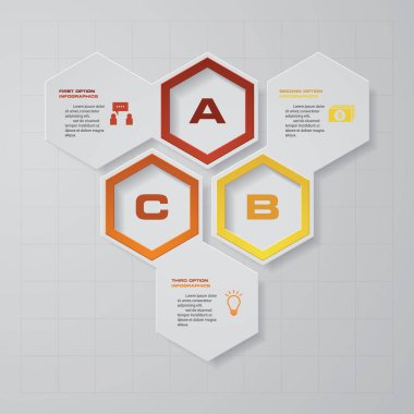 3 adım süreci. Basit ve düzenlenebilir tasarım öğesi soyut. Vektör. EPS 10.