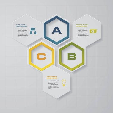 3 adım süreci. Basit ve düzenlenebilir tasarım öğesi soyut. Vektör. EPS 10.