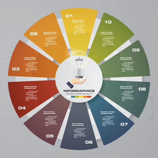 Abstract Stappen Moderne Cirkeldiagram Infographics Elementen Vectorillustratie — Stockvector