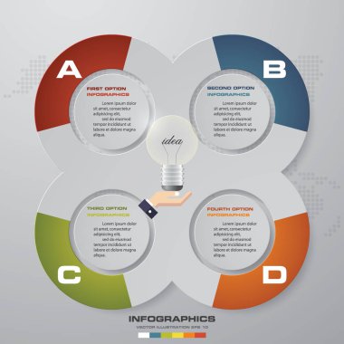 4 adımda basit ve düzenlenebilir Işlem grafik infographics öğesi. EPS 10.