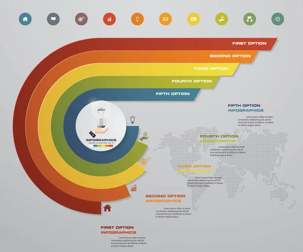 Infografik För Steg Enkla Redigerbara Process Diagramelement Eps — Stock vektor