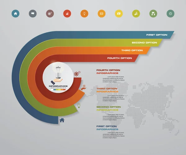 Kroky Jednoduché Upravitelné Procesu Grafu Infografiky Prvek Eps — Stockový vektor