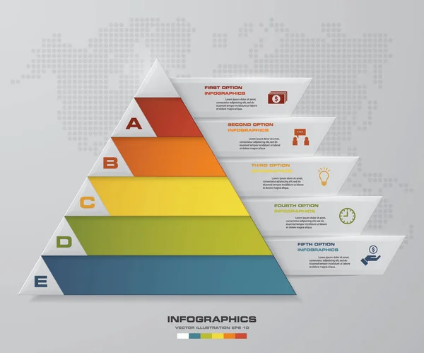 Stufen Pyramide Mit Freiraum Für Text Auf Jeder Ebene Infografiken — Stockvektor