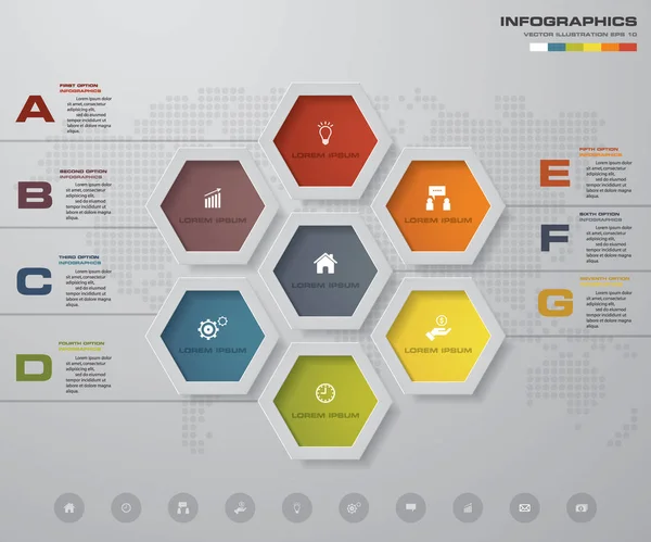 Passos Elemento Infográficos Gráfico Processo Simples Editável Eps — Vetor de Stock