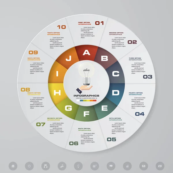 Abstrak Langkah Bagan Lingkaran Modern Infografis Elemen Vektor Ilustrasi - Stok Vektor