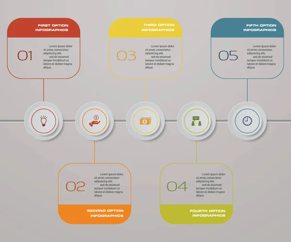 Steps Timeline Arrow Infographic Element Steps Infographic Vector Banner Can — Stock Vector