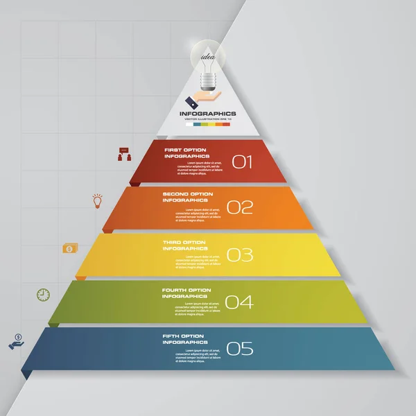 Шагов Пирамиды Свободным Местом Текста Каждом Уровне Инфографика Презентации Реклама — стоковый вектор