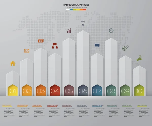 Business Infografik Design Mit Schritten Pfeildiagramm Für Ihre Präsentation Folge — Stockvektor