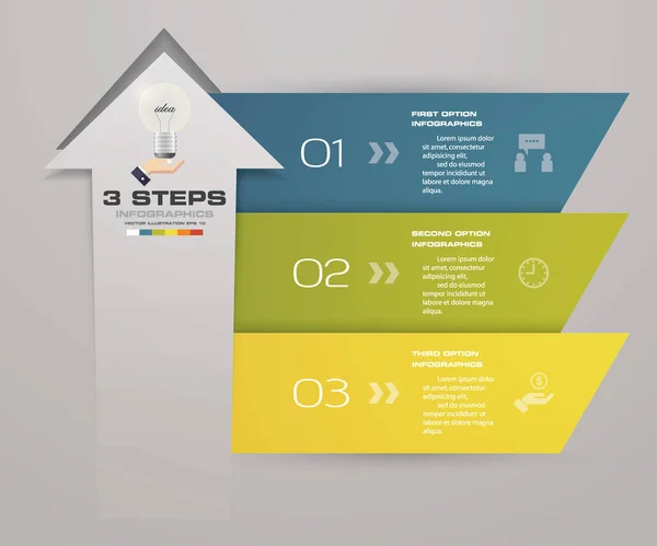 Pasos Flecha Infografics Plantilla Para Presentación Eps — Vector de stock