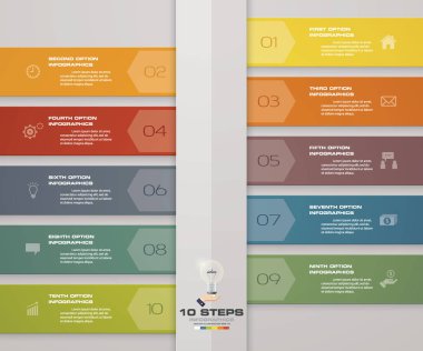 10 adımda basit ve düzenlenebilir Işlem grafik infographics öğesi. EPS 10.