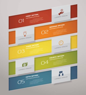 5 adımda basit ve düzenlenebilir Işlem grafik infographics öğesi. EPS 10.