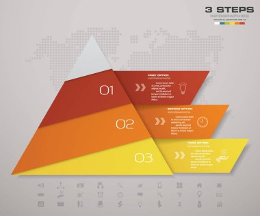 3 adımda piramit her düzeyde metin için boş alan ile. infographics, sunuları veya reklam. Eps10.