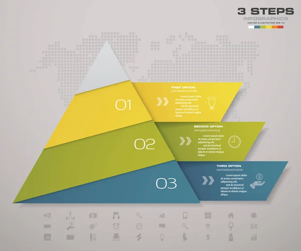 Stappen Piramide Met Vrije Ruimte Voor Tekst Elk Niveau Infographics — Stockvector