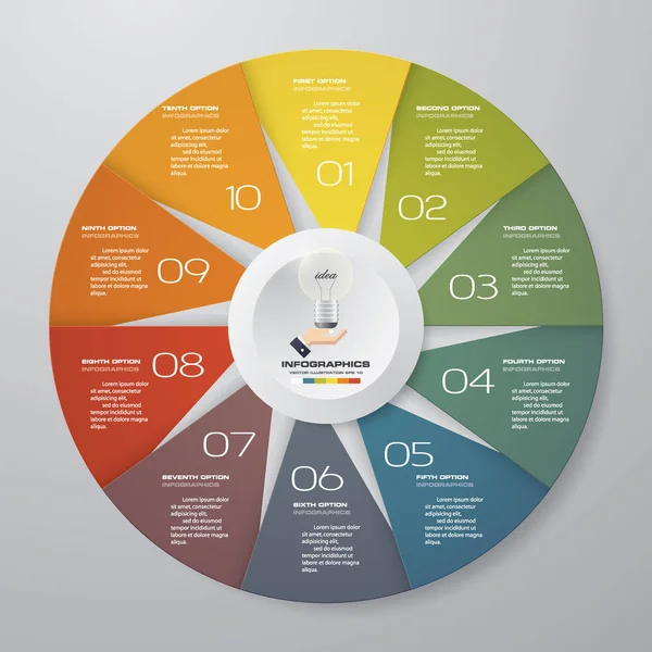 Abstract Stappen Moderne Cirkeldiagram Infographics Elementen Vectorillustratie — Stockvector