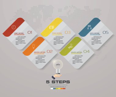 5 adımda basit ve düzenlenebilir Işlem grafik infographics öğesi. EPS 10.