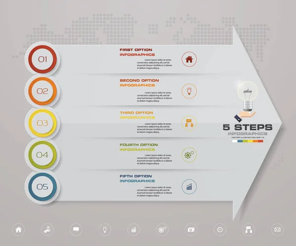 Kroků Šipka Infografics Šablony Pro Vaši Prezentaci Eps — Stockový vektor