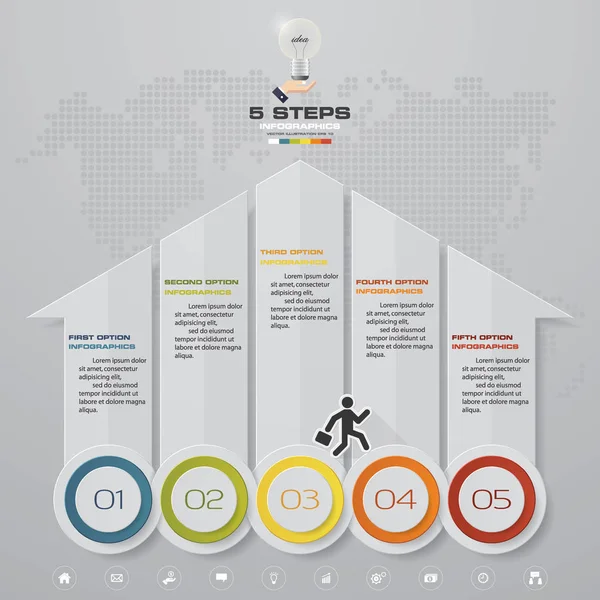 Steg För Pilen Infografics Mall För Din Presentation Eps — Stock vektor