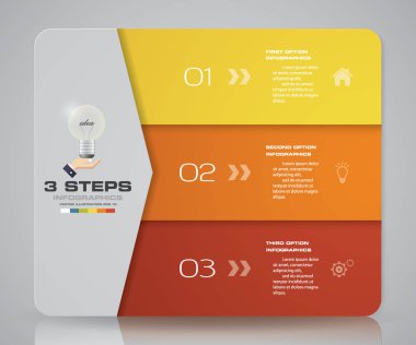 3 adımda işlemi basit ve düzenlenebilir. Basit ve düzenlenebilir tasarım öğesi soyut. Vektör.