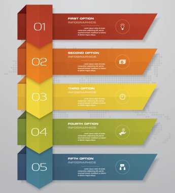 5 adım ok Infografics şablonu. Sununuz için. EPS 10.