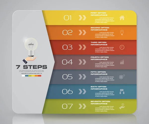 Infografik För Steg Enkla Redigerbara Process Diagramelement Eps — Stock vektor