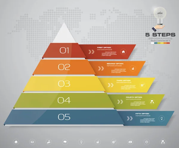 Steg Pyramid Med Ledigt Utrymme För Text Varje Nivå Infographics — Stock vektor