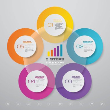 5 adımda basit ve düzenlenebilir Işlem grafik infographics öğesi. EPS 10.