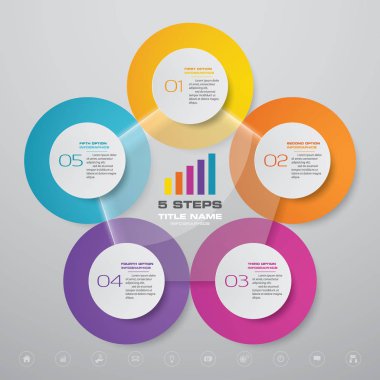 5 adımda basit ve düzenlenebilir Işlem grafik infographics öğesi. EPS 10.