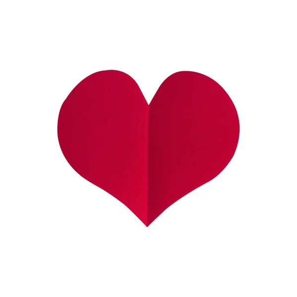 Papel Corazón Rojo Aislado Sobre Fondo Blanco —  Fotos de Stock