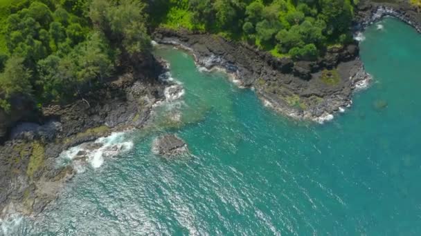 Letecké Drone Záběry Královen Lázně Princeville Kauai Ostrov — Stock video