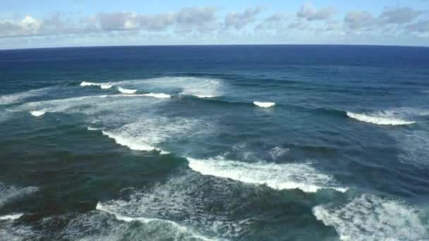 Ondas Vista Aérea Rolando Praia Hawaii Câmera Lenta — Vídeo de Stock