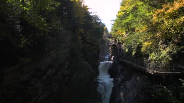 Bela Cachoeira Cascata Montanha Córrego Parque Estadual — Vídeo de Stock