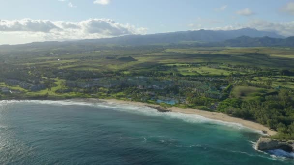 Vacker Kauai Hawaii Antenn Drönare — Stockvideo