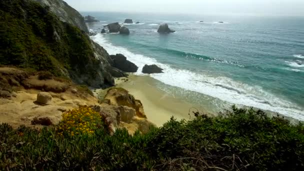 Big Sur Küste Und Strand Drohne — Stockvideo