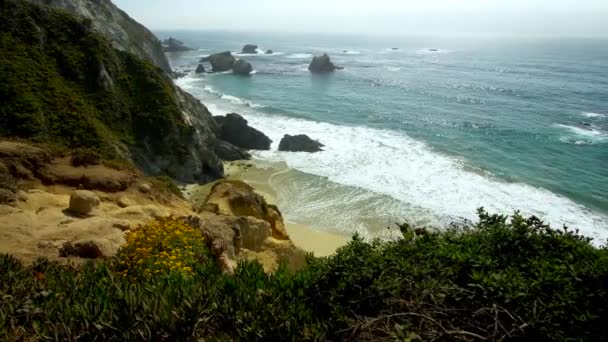 Big Sur Coastline Beach Aerial Drone — Stock Video