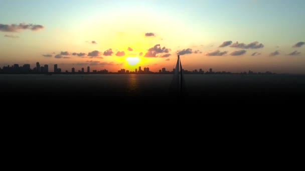 Chicago Skyline Zachodzie Słońca — Wideo stockowe
