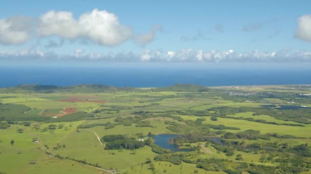 Létání Nad Krásnou Kauai Ostrov Hawaii Vzduchu — Stock video